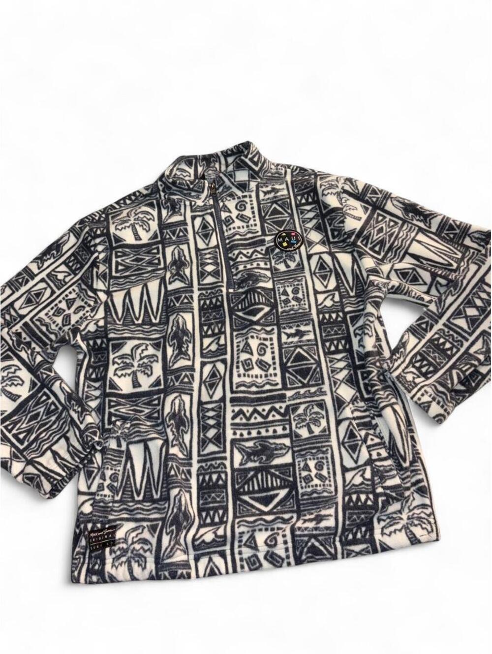 Maui and Sons Men's Size L Geometric 1/4 Zip Fleece